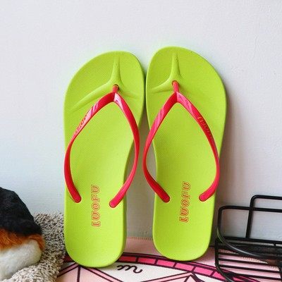 罗敷人字拖女夏防滑平底跟男女情侣欧美沙滩纯色凉拖休闲夹脚拖鞋