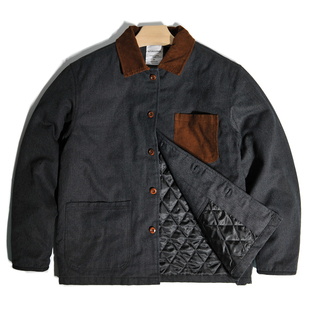 重磅牛仔帆布美式 夹克宽松休闲港风翻领棉衣服外套 复古底特律猎装