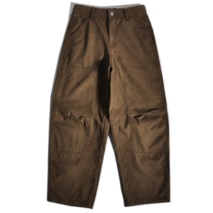 日系宽松直筒锥形廓形休闲裤 裤 男 复古美拉德伐木阔腿工装 重磅美式