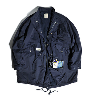 风衣加绒保暖外套立领派克大衣棉服男 M51鱼尾中长款 美式 复古工装