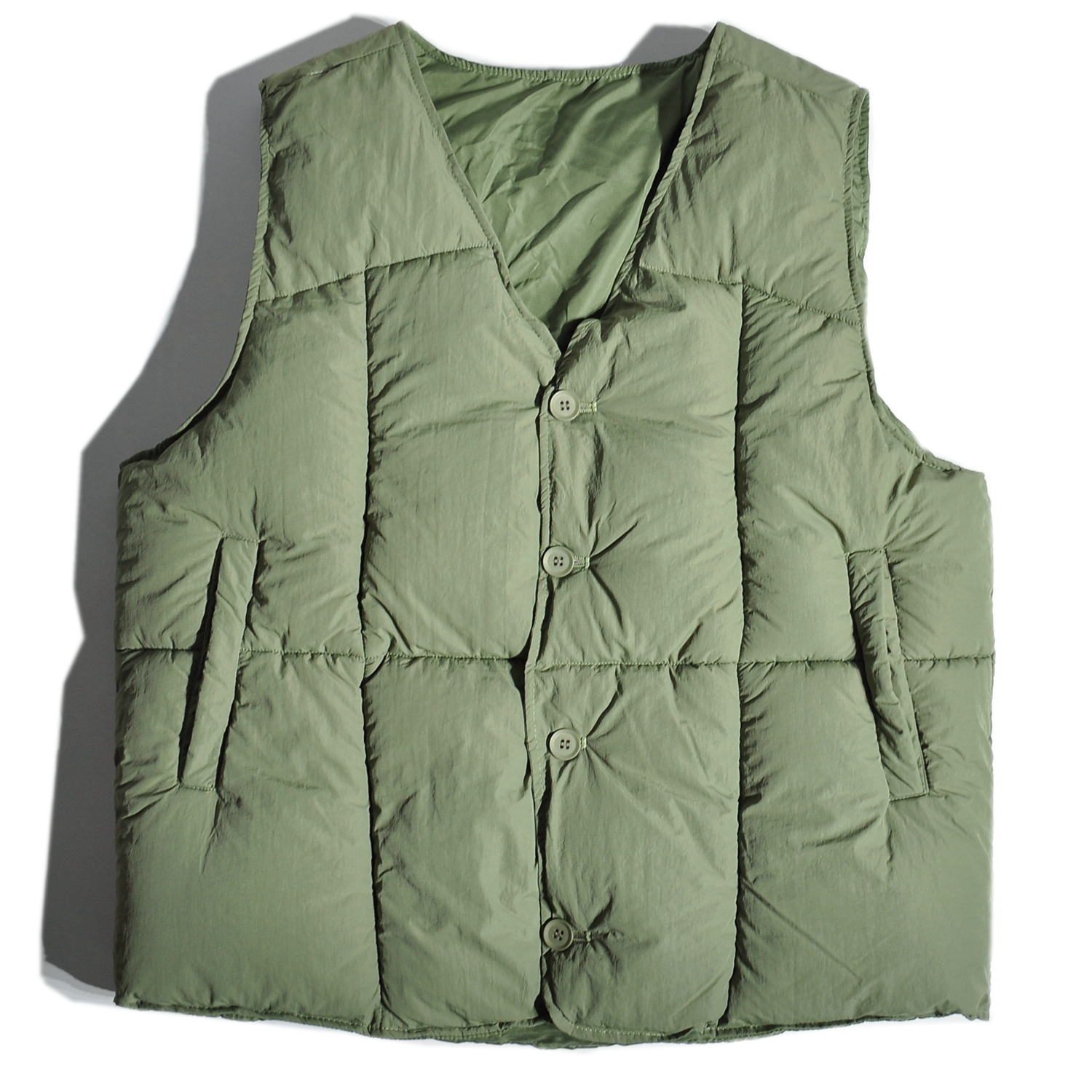 加厚蓬松保暖山系户外V领棉马甲