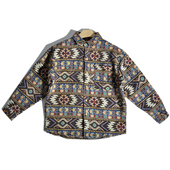 文艺老钱风费尔岛巴洛克民族风提花重磅长袖 衬衫 日系休闲叠穿外套