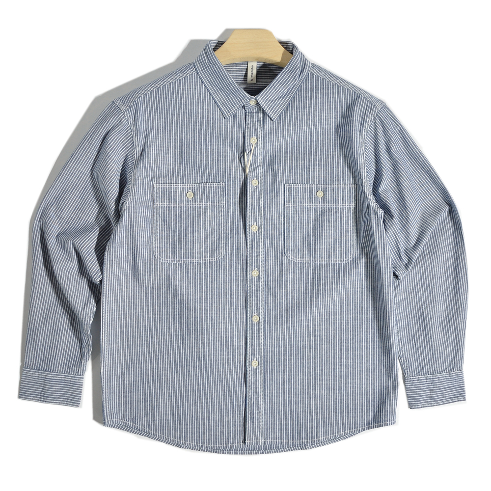 美式复古港风文艺休闲条纹衬衫