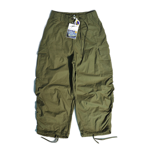 山系工装 日系户外CityBoy港风多口袋宽松阔腿直筒休闲廓形束脚裤