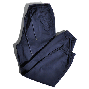 日系松紧抽绳阔腿锥形弹力休闲小脚裤 裤 复古宽松直筒束脚工装 美式