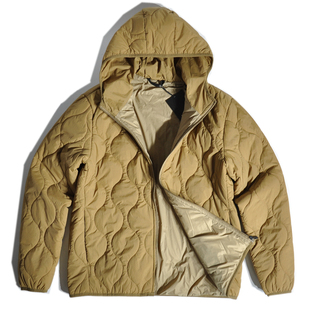 山系户外轻便防泼水日系葫芦绗缝连帽棉衣夹克保暖棉服休闲外套男