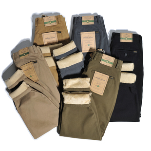 休闲裤 重磅加绒厚日系复古宽松阔腿锥形斜纹卡其CHINO裤 小脚工装