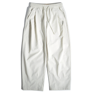 CityBoy宽松直筒休闲裤 春夏美式 复古美拉德风廓形双褶垂感阔腿裤