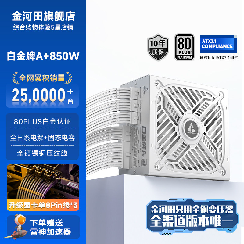 金河田白金牌电源质保十年