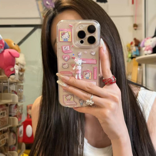 可爱闪粉kitty猫适用苹果手机壳