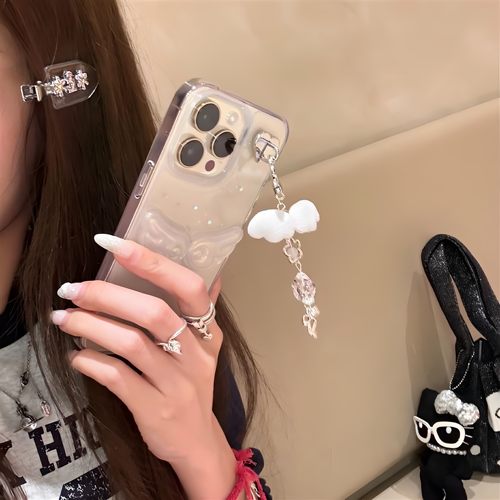 ins风闪粉立体翅膀手机壳适用苹果17 18promax新款iphone16pro滴胶15 14挂链13防摔12小众11保护套xr 7 8plus