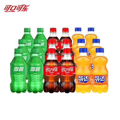 可口可乐雪碧芬达经典口味碳酸饮料300ml*12瓶混合味汽水小瓶批发