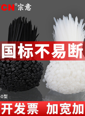 扎带  国标尼龙扎带 线束 固定 扎线带 塑料扎带4*250mm 白/黑色