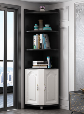 角柜现代简约三角形转角置物架欧式墙角柜收纳拐角边柜客厅角落柜