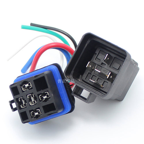 AP普正汽车防水一体化继电器12V24V5脚 常开+常闭 含带线插座
