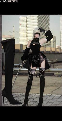 唇奈®现货cosplay尼尔机械纪元 10H cos 高跟女靴及鞋套 手游版