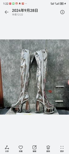 唇奈®超高筒过膝靴20厘米超高跟鞋细跟防水台超长恨天高夜店钢管