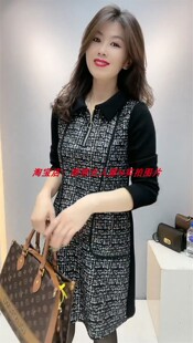 2024年秋冬新款时尚高档洋气衬衫领半拉链长袖收腰显瘦气质连衣裙