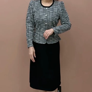 小香风假两件连衣裙女撞色拼接收腰显瘦气质裙2026春季新款妈妈装