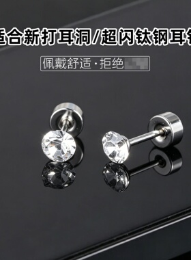 爆闪绝美轻奢耳钉女1688高级感耳骨钉养耳洞耳环耳饰
