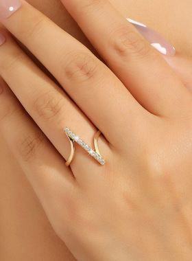 简约网红开口戒指女ins潮时尚气质个性冷淡风食指环小众设计配饰