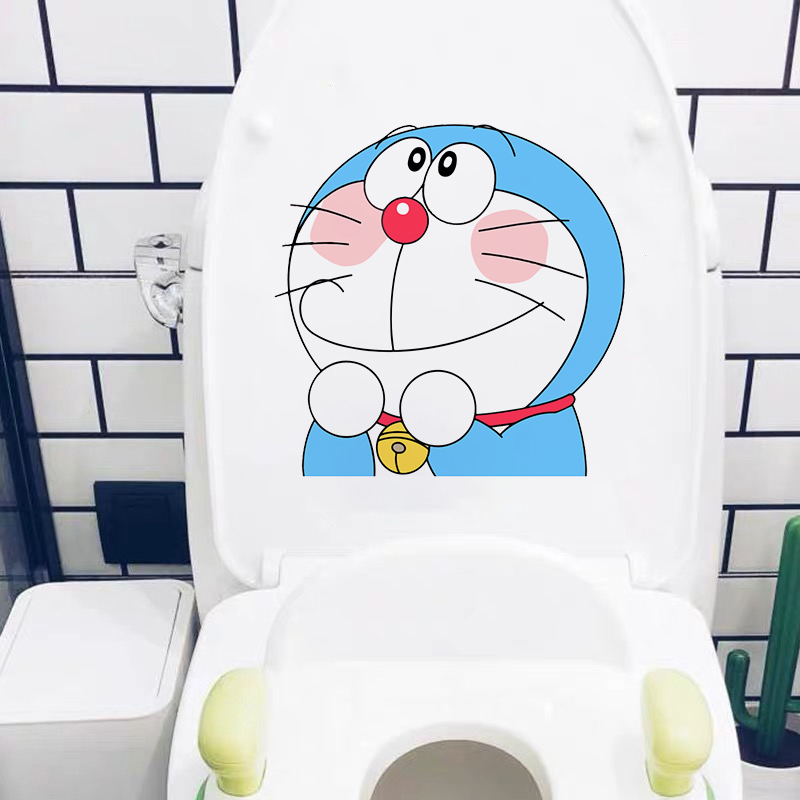 马桶贴画装饰搞笑盖创意儿童贴卡通机器猫卫生间厕所坐便防水贴纸图片