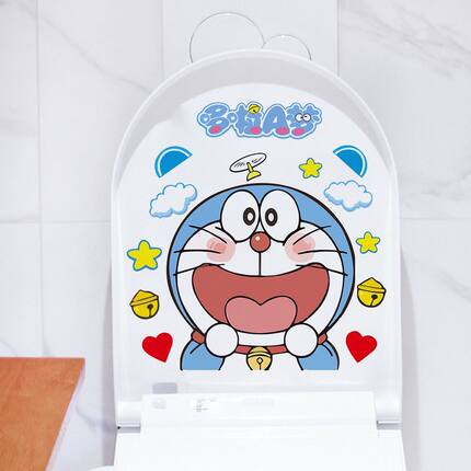 哆啦A梦马桶贴画装饰马桶盖翻新贴纸可爱厕所卫生间坐便贴防水