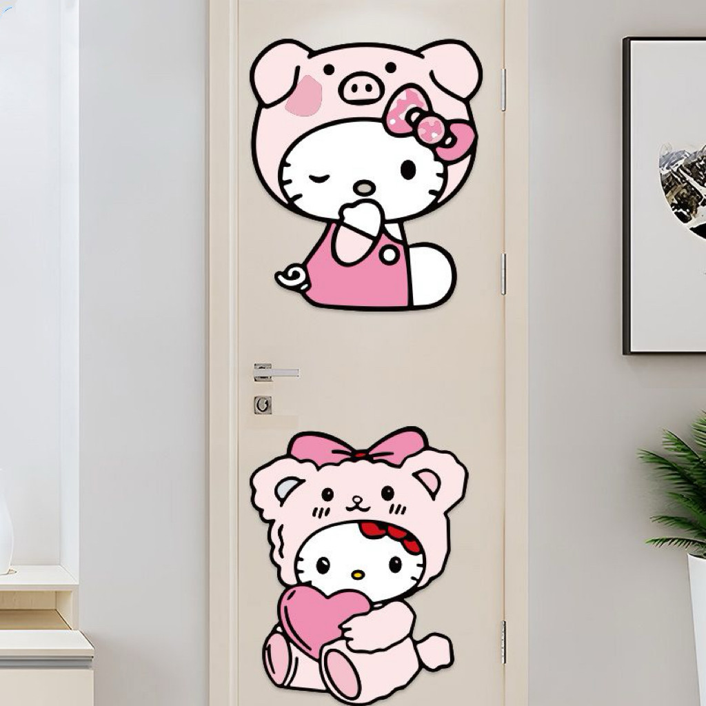 HelloKitty猫贴纸房间改造防撞玻璃门贴防水衣柜可爱KT卫生间贴纸,家居饰品,门贴,淘宝优惠券,粉丝福利购,淘宝优惠卷
