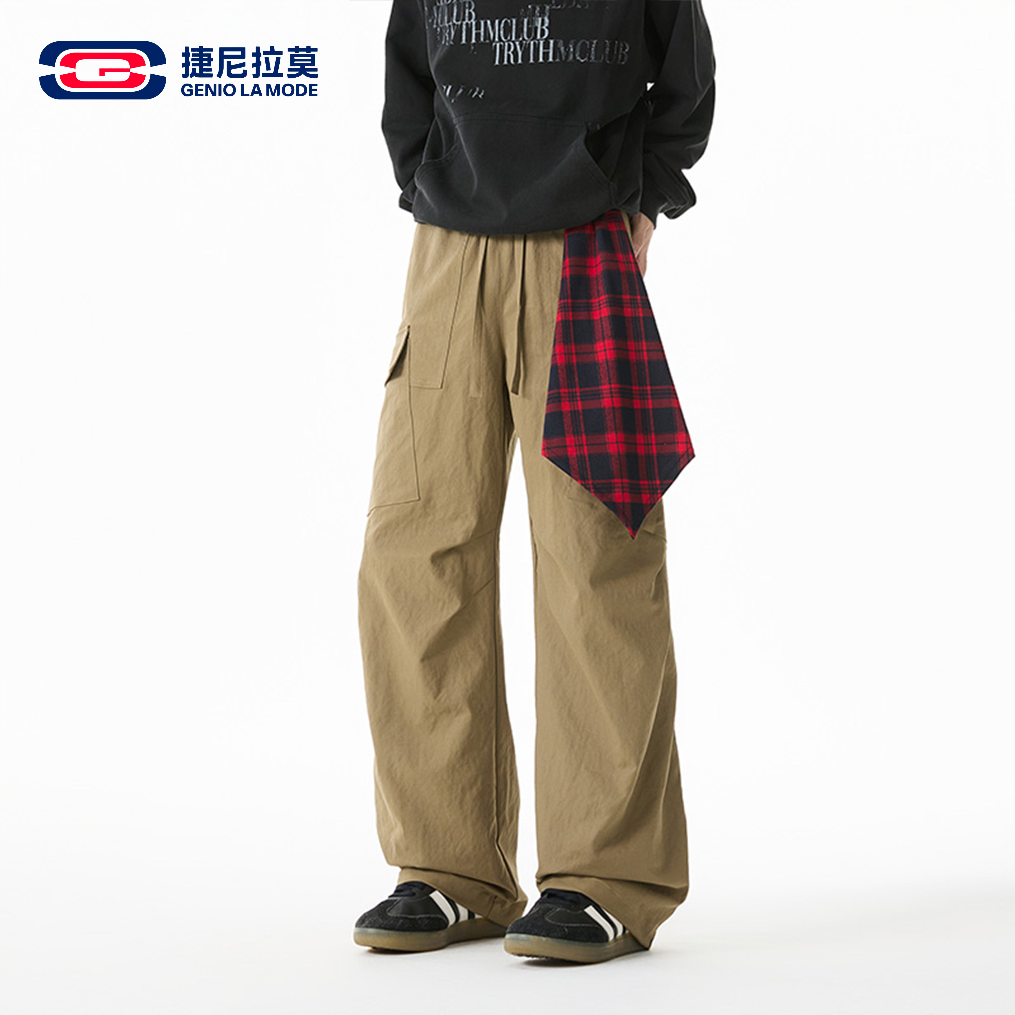 捷尼拉莫美式工装裤男女款春秋季