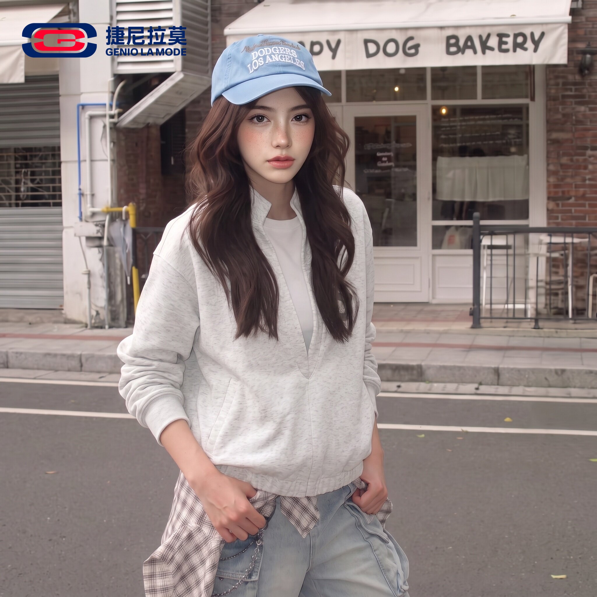 捷尼拉莫美式慵懒风卫衣男女秋冬