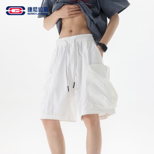捷尼拉莫美式大口袋工装五分裤男