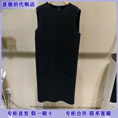 LESS国内专柜代购2025冬通勤双面呢无袖连衣裙2PAG16700-3395