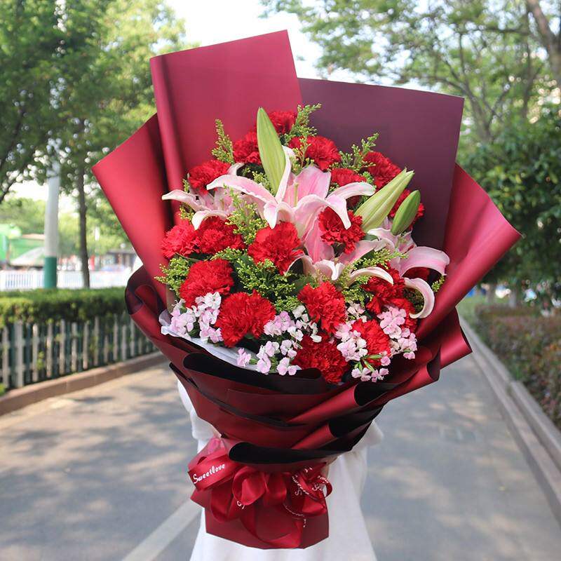 19枝紅康乃馨花束/香港母親節生日送花/香港花店訂花沙田鮮花速遞