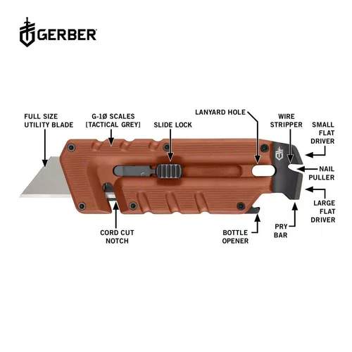 戈博 美工刀 撬棒 开瓶器 等高线EDC 户外随身多功能小工具