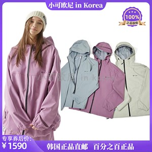 韩国BSRABBIT23新款滑雪服上衣裤潮牌宽松防水香芋紫单板情侣套装