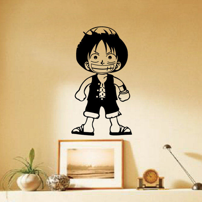经典动漫人物墙壁贴画学校寝室宿舍卧室儿童房海贼王q版路飞墙贴