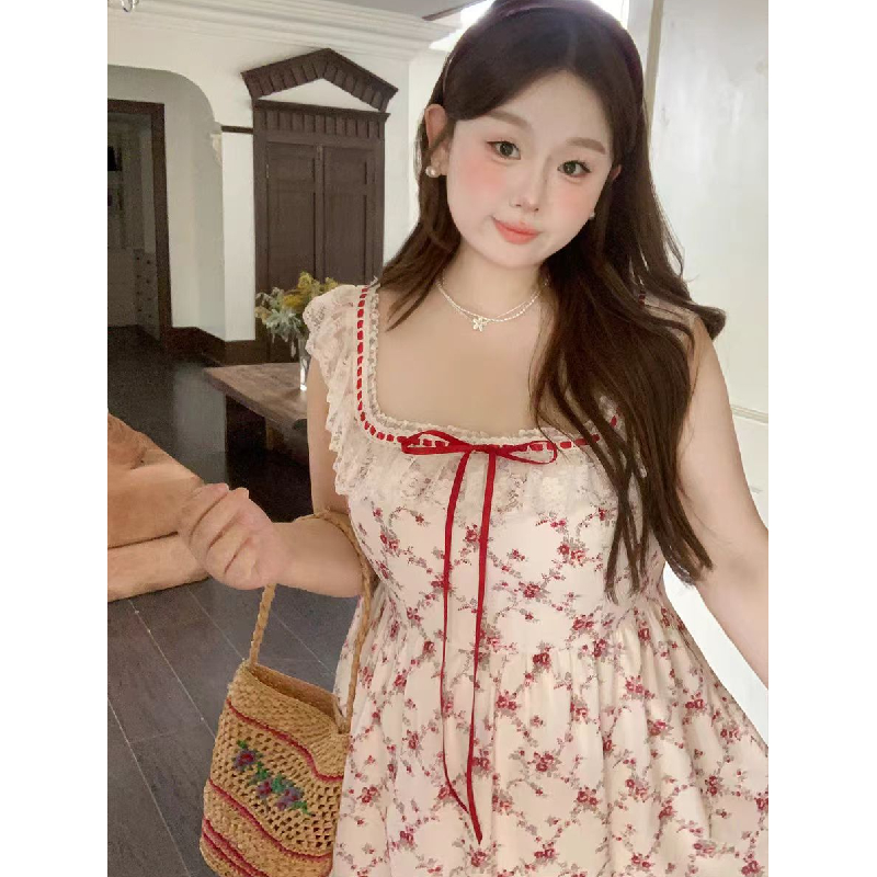 碎花吊带连衣裙女夏季修身显瘦气质长款纯欲性感辣妹包臀鱼尾长裙