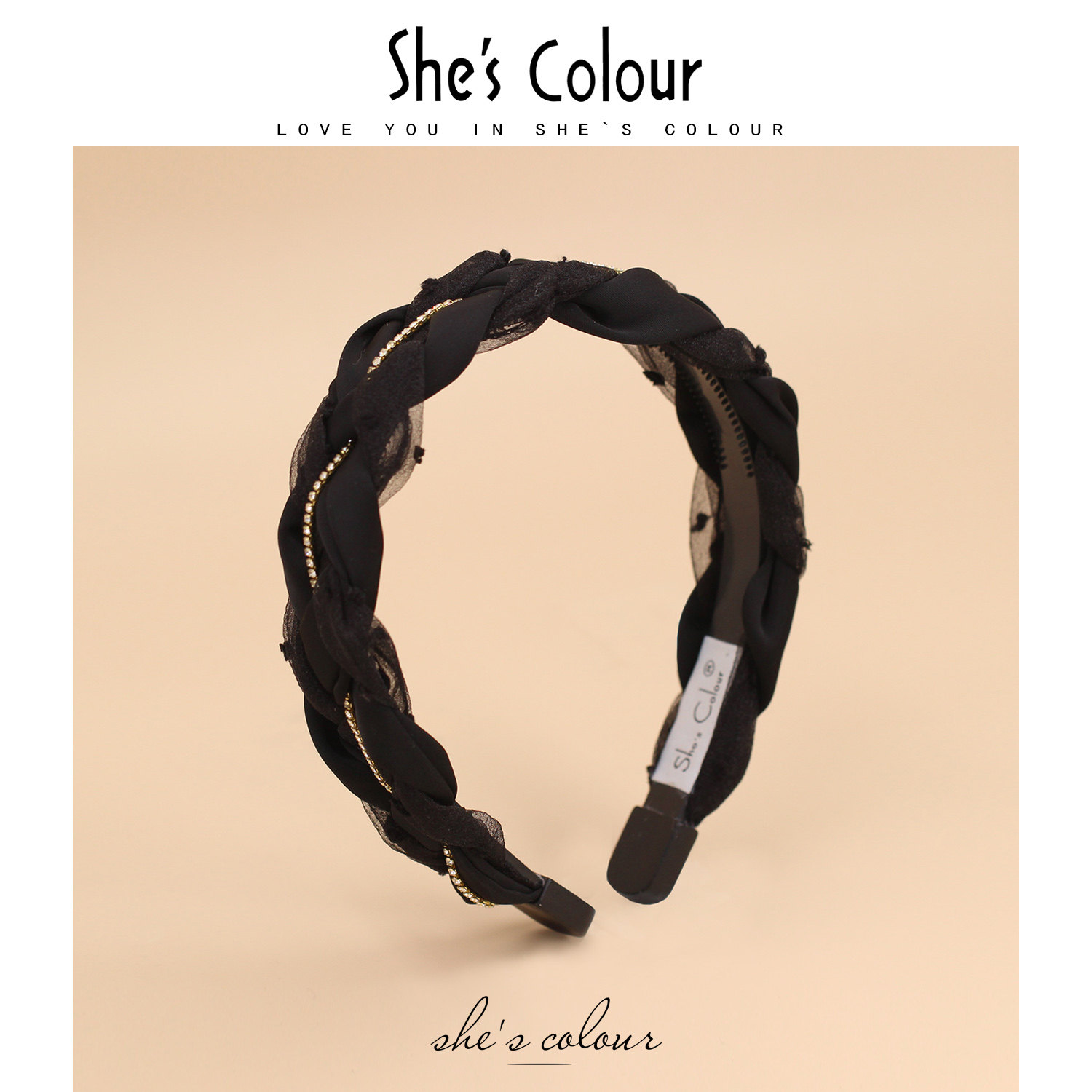 发箍女款2023新款秋冬黑色麻花辫高颅顶头箍高级感带齿发捆发饰