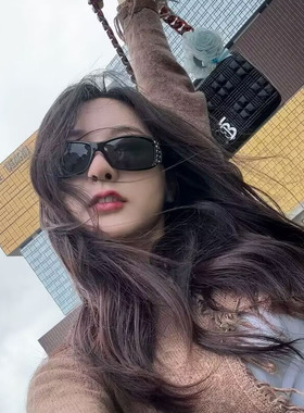 欧美新款偏光太阳镜复古时尚镶砖墨镜女个性显瘦大气开车防紫外线