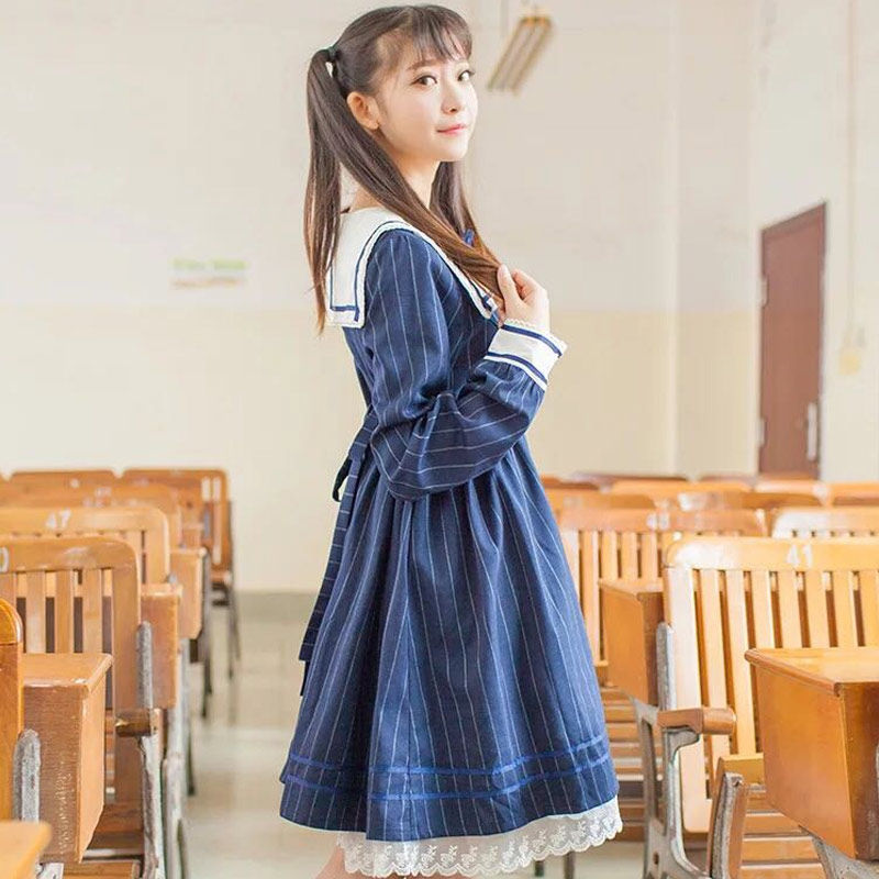 特大码萝莉衣服JK制服洛丽塔娃娃领cd变装伪娘cos连衣裙女装大佬