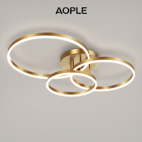 全铜客厅创意圆环吸顶灯