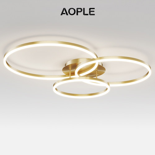 客厅灯现代简约2024年新款金色轻奢书房饭厅卧室护眼LED吸顶灯具