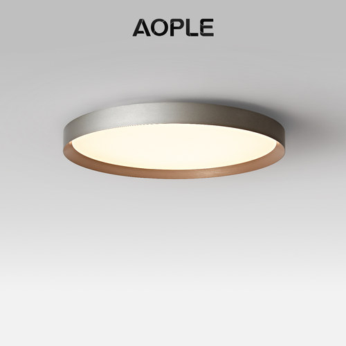 AOPLE意式极简卧室吸顶灯高级感圆形主卧书房高亮LED全光谱护眼灯