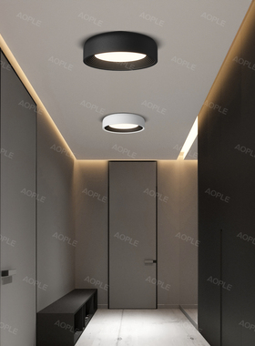 AOPLE意式极简过道灯 入户玄关走廊小吸顶灯简约现代护眼创意圆形