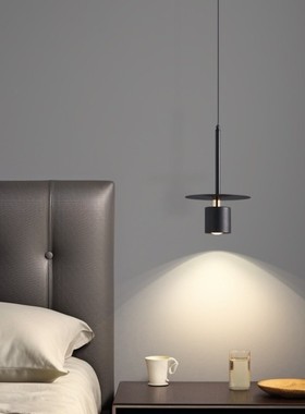 卧室床头吊灯现代简约2025新款主卧床头吊线灯极简北欧单头小吊灯