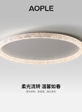 客厅吸顶灯2025新款现代大气轻奢高级感普瑞护眼意式极简圆形主灯