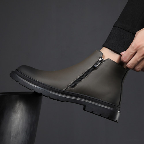 舒新英伦风切尔西橡胶鞋底