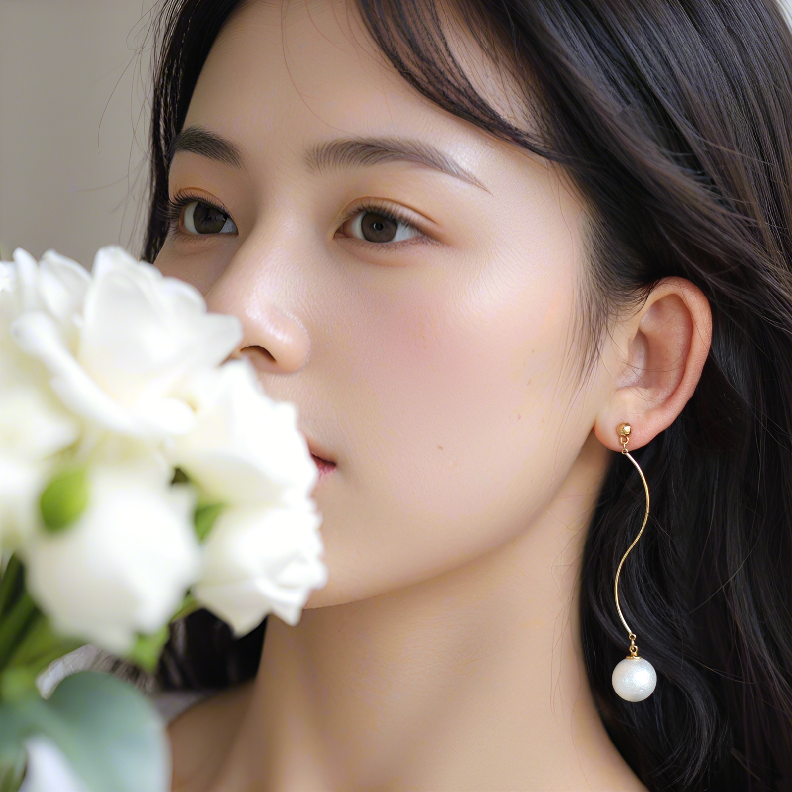 美妆大V明星同款14K包金长款修脸耳环无痛螺丝耳夹无耳洞女长款