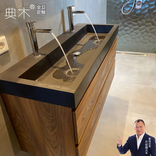 典木新款定制一体式台面洗手池