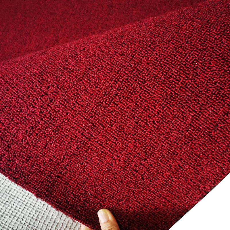 家用纯色酒红色圈绒地毯长方形简成品防滑耐磨满铺楼梯过道大面积